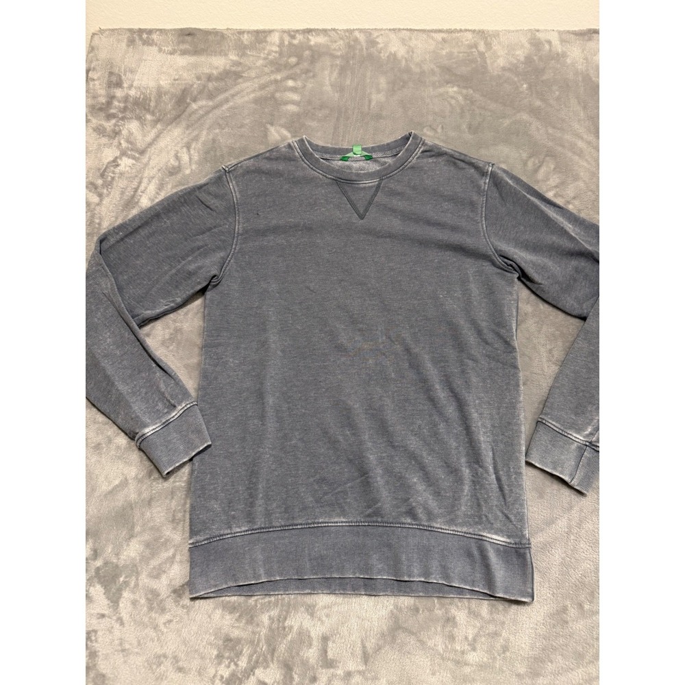 Dip Sweatshirt Mens Medium Blue Acid Wash Crew Neck Long Sleeve Pullover